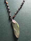 Jade pendant with crafted bead chain